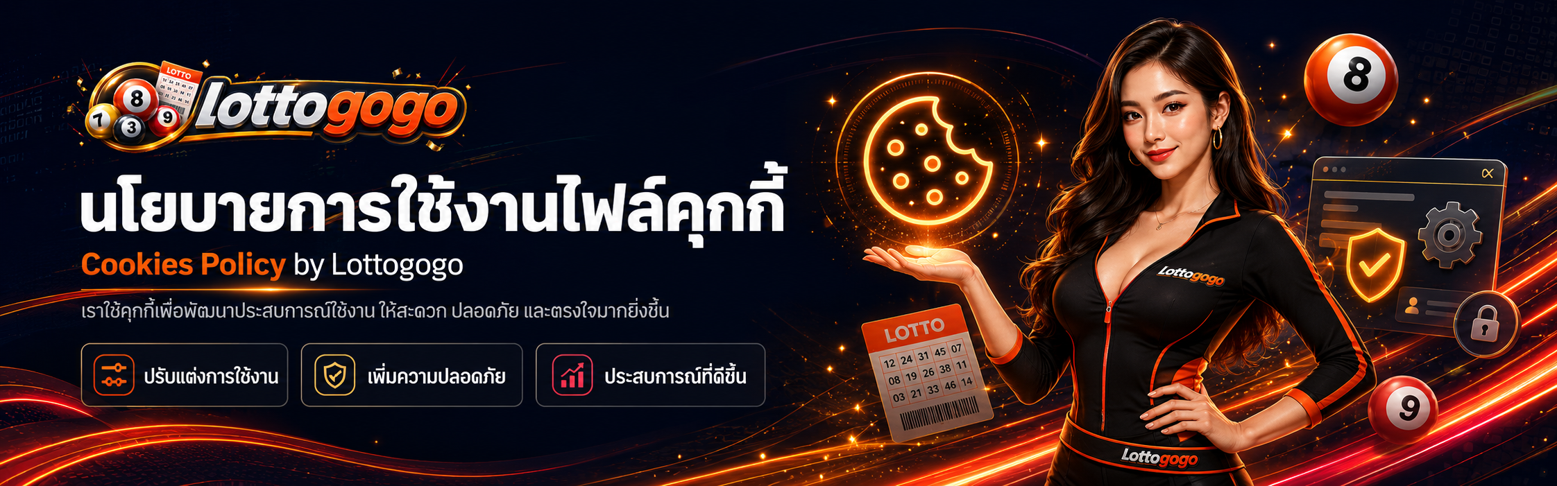 นโยบายการใช้งานไฟล์คุกกี้ Lottogogo